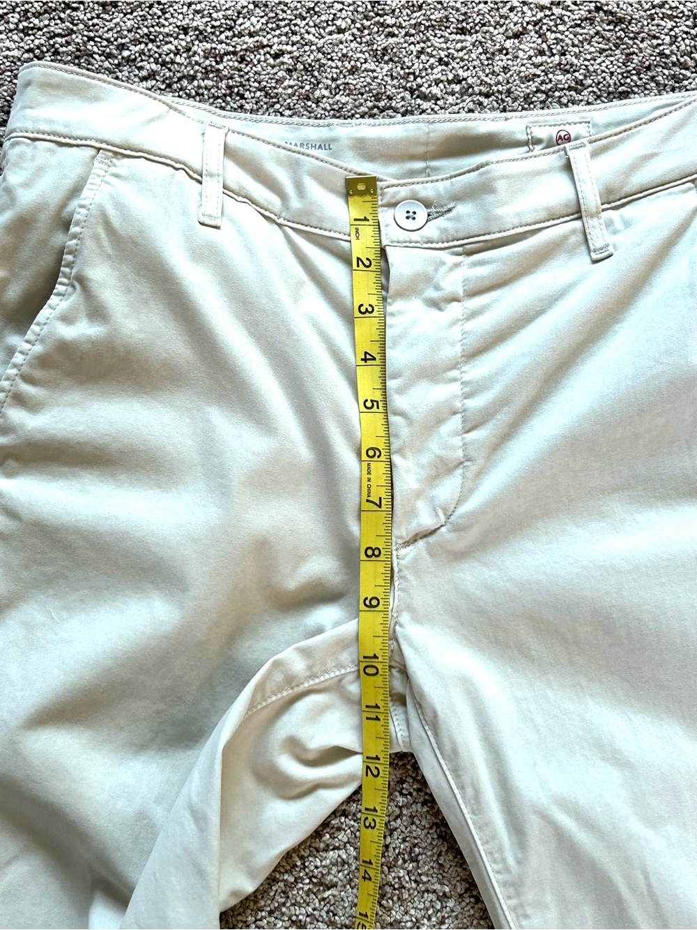 AG Adriano Goldschmied Marshall Slim Trouser Pant Cotton Desert Storm Mens 32x34 - Picture 13 of 15